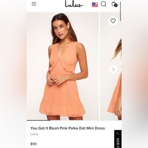 LULUS Blush Pink Polka Dot Mini Dress